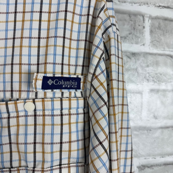Columbia PFG Super Tamiami Light Plaid Long Sleeve Button Up Fishing Shirt XL - Picture 3 of 9